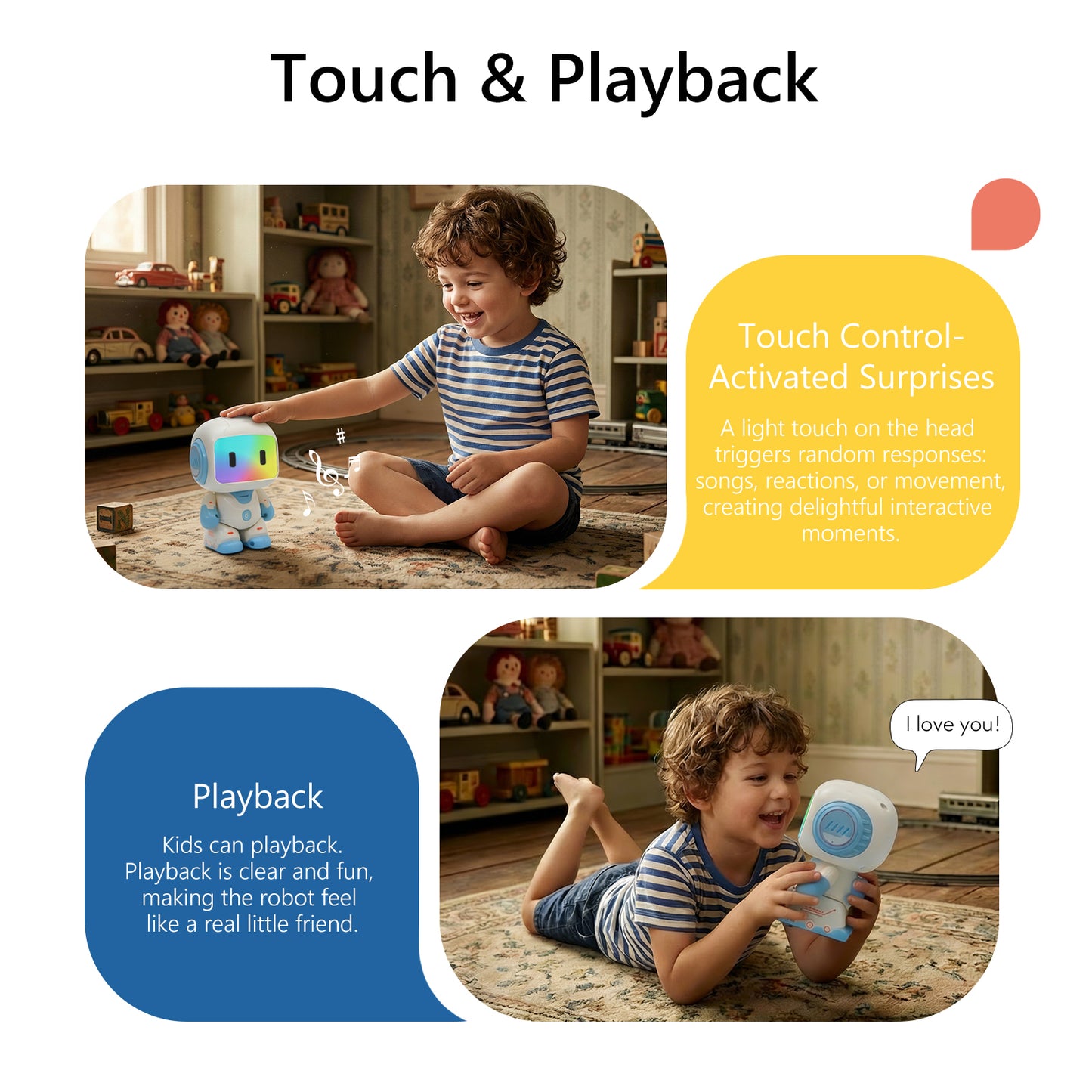 GILOBABY Programmable RC Robot Toy for Boys & Girls--Blue