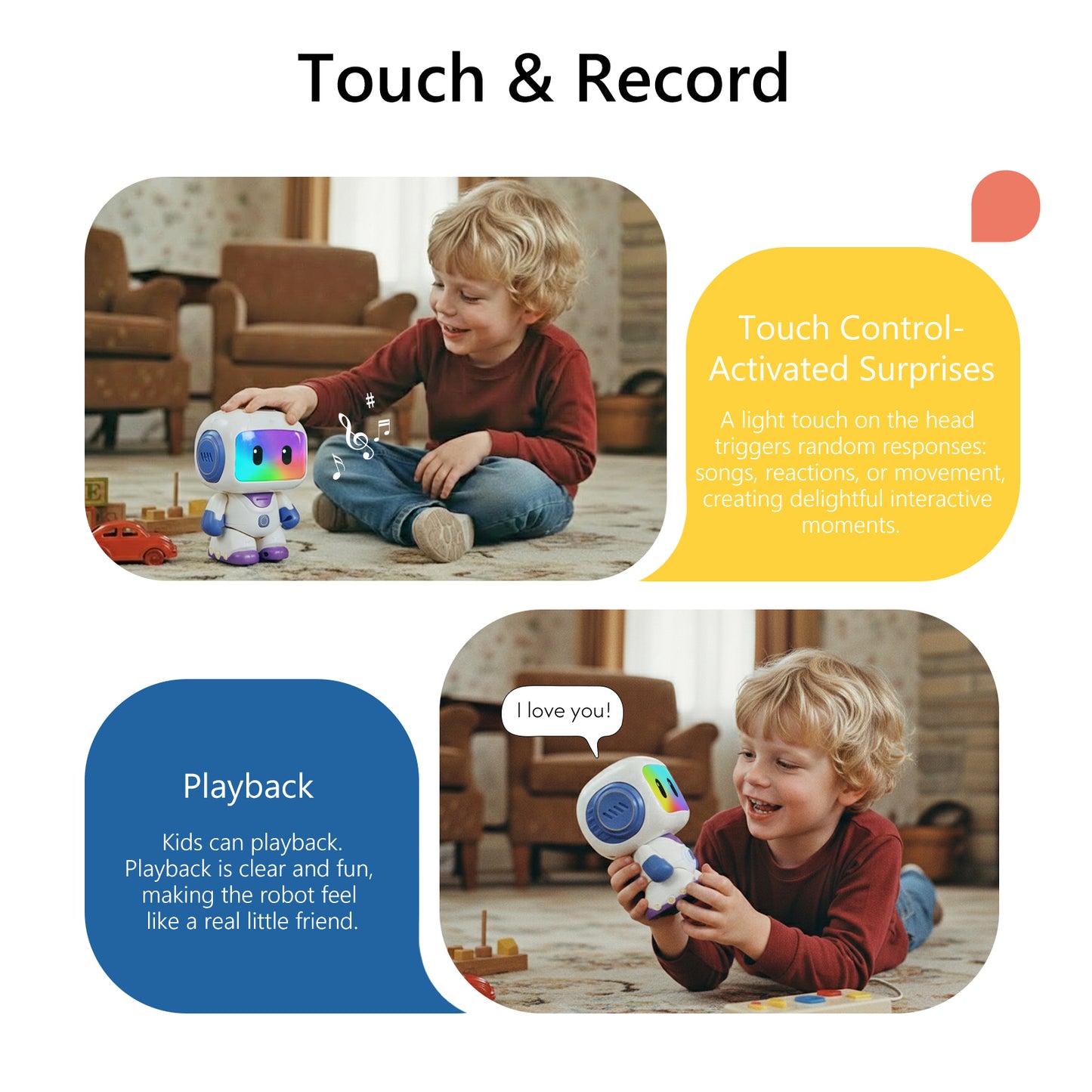 GILOBABY Programmable RC Robot Toy for Boys & Girls--Pupple