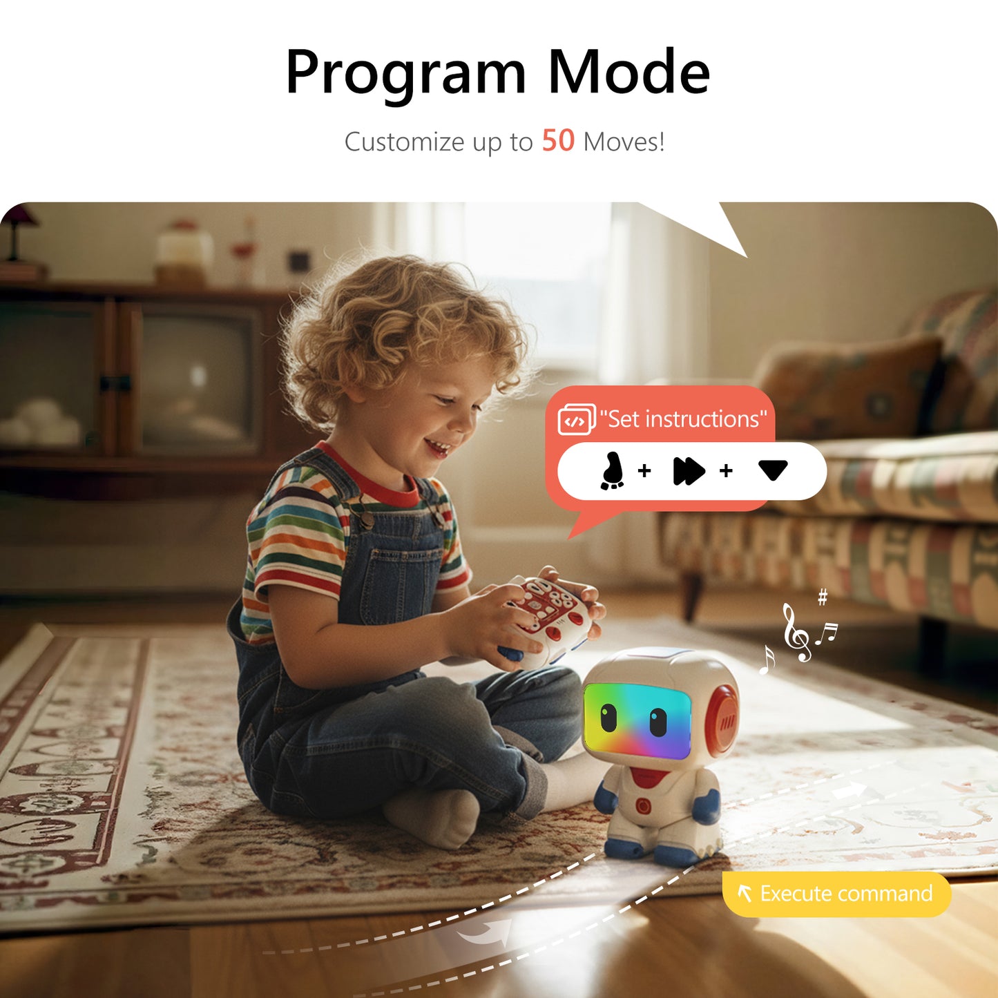 GILOBABY Programmable RC Robot Toy for Boys & Girls--Blue-r