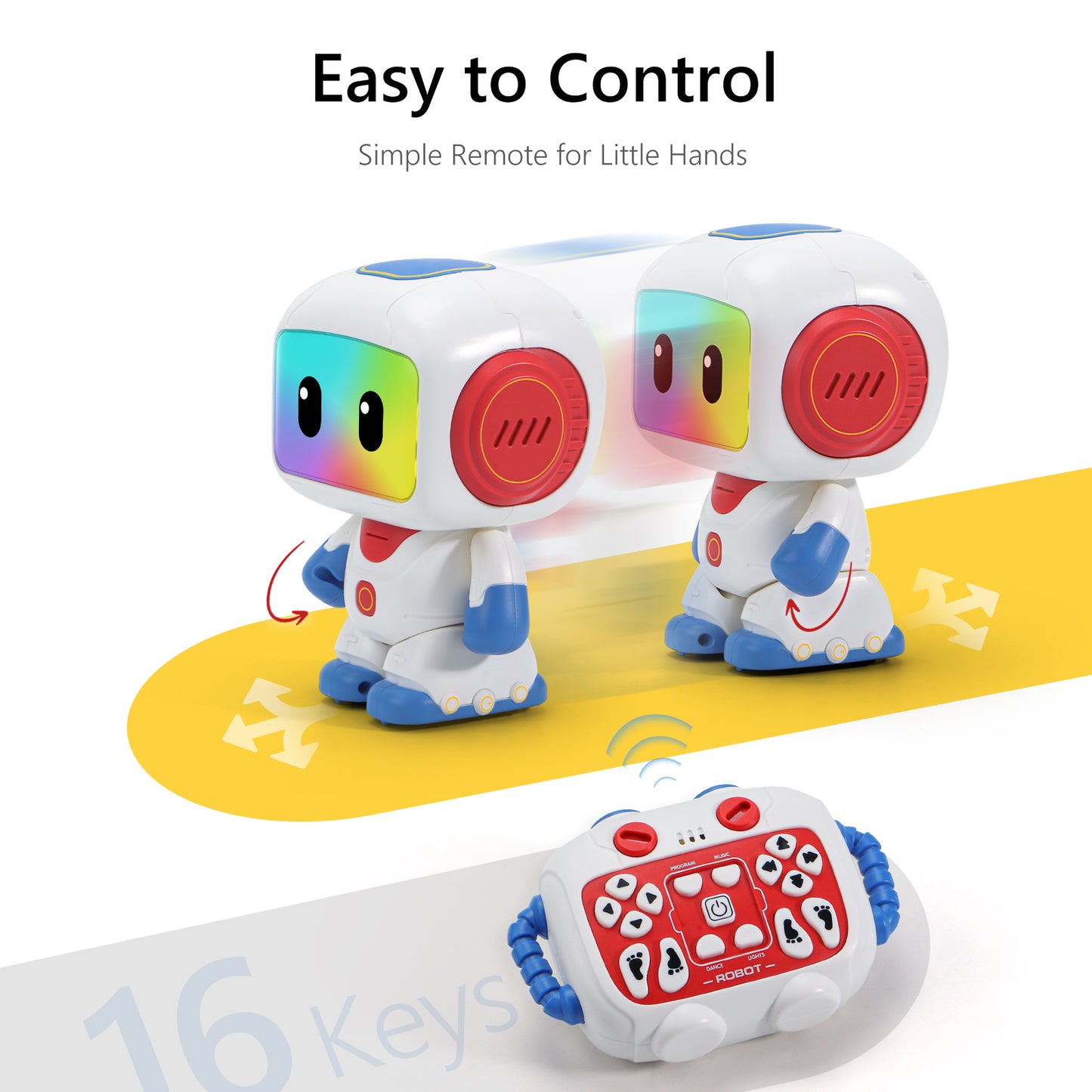 GILOBABY Programmable RC Robot Toy for Boys & Girls--Blue-r