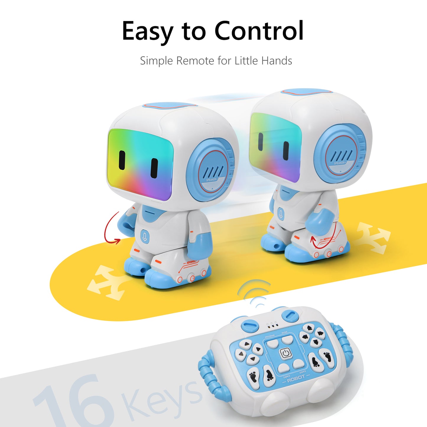 GILOBABY Programmable RC Robot Toy for Boys & Girls--Blue