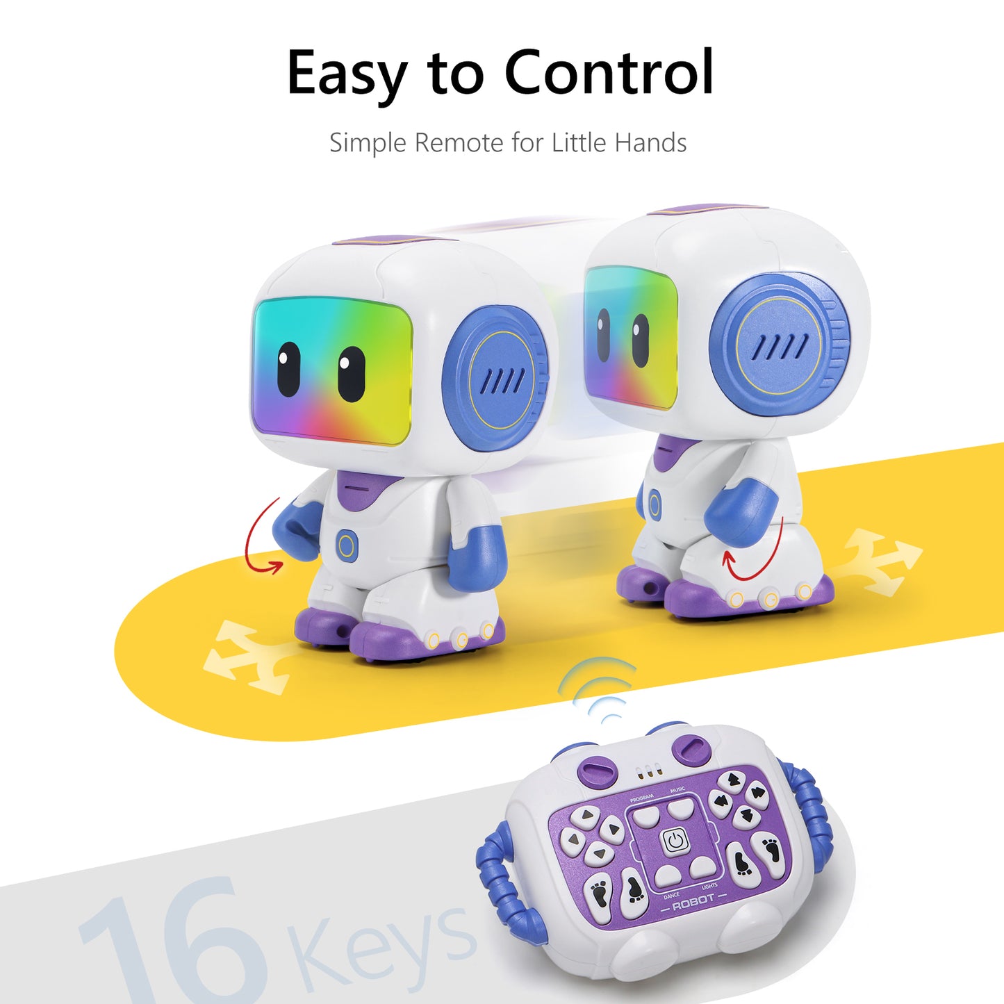GILOBABY Programmable RC Robot Toy for Boys & Girls--Pupple