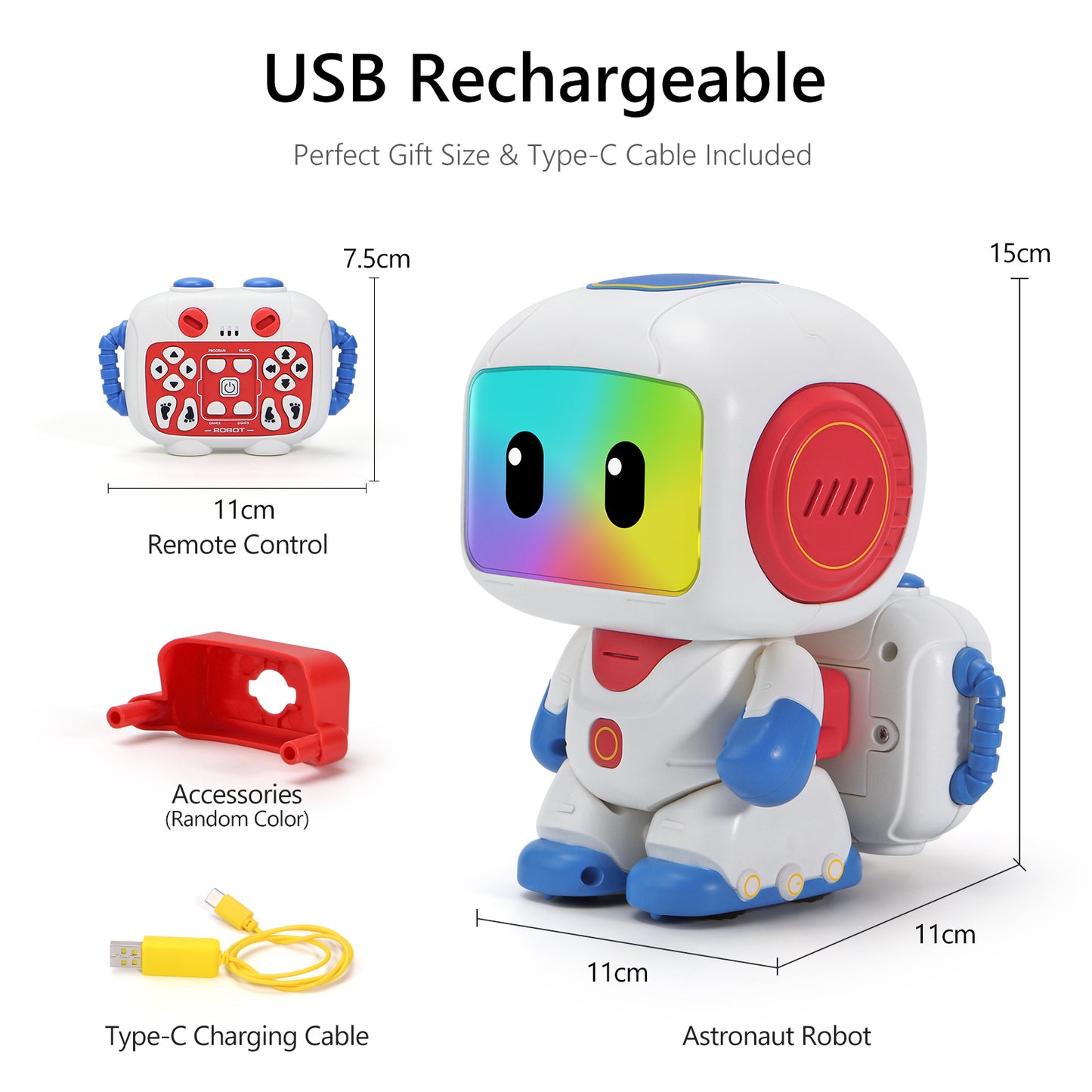 GILOBABY Programmable RC Robot Toy for Boys & Girls--Blue-r