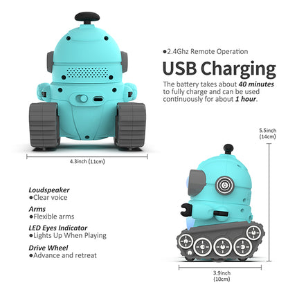 Remote Rechargeable Light Show Control Robot 2.4GHz RC Robot Toy for Kids - GILOBABY